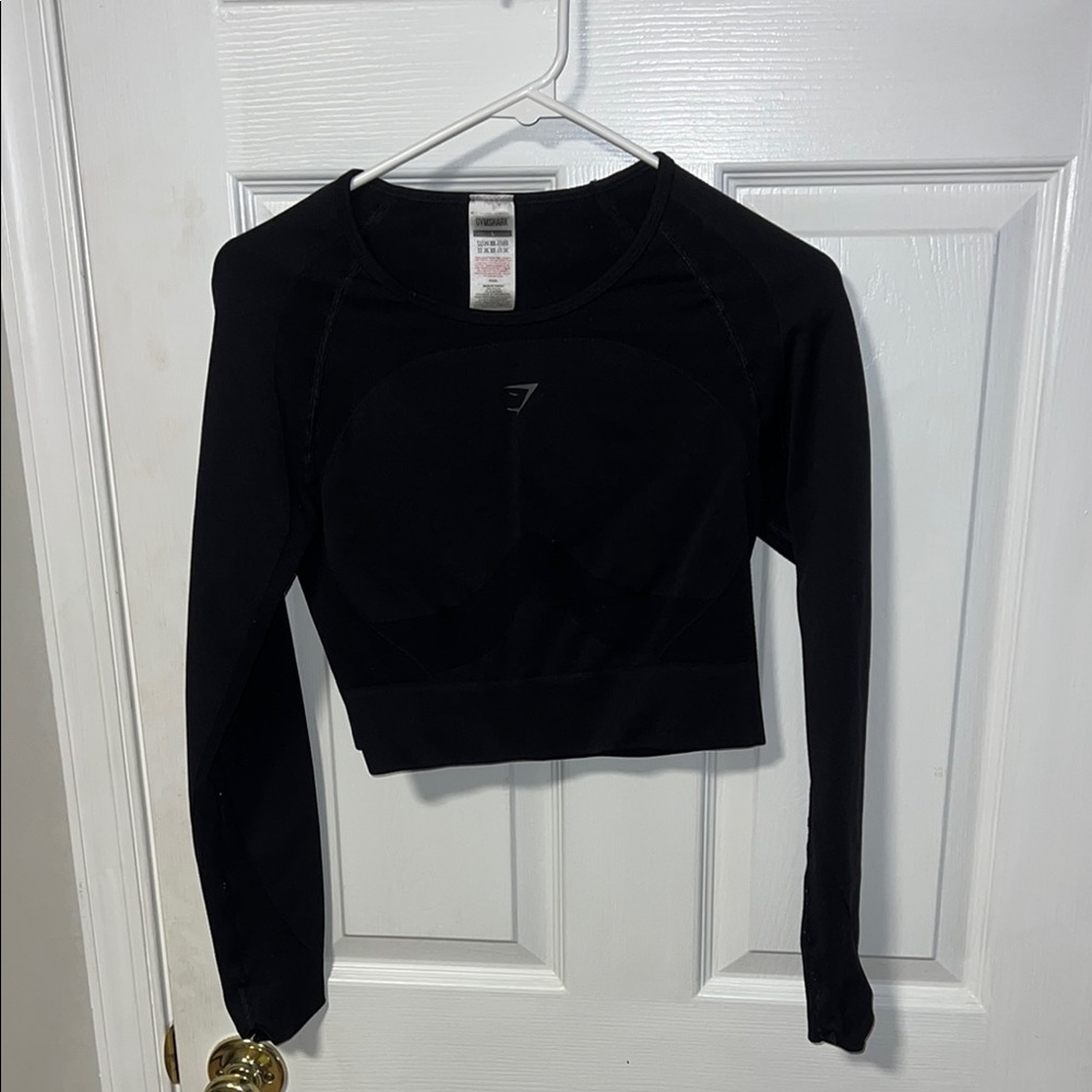 Gymshark Black Fitted Crop Top